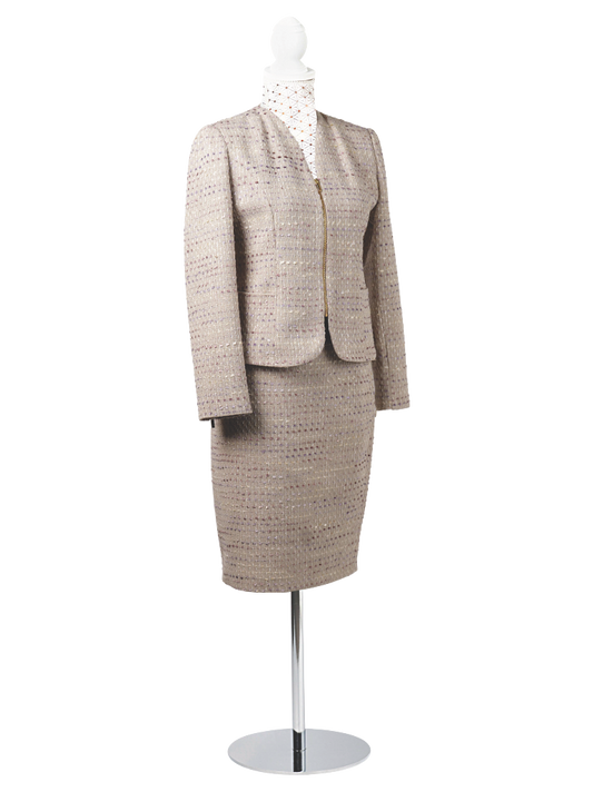 CBK Suits Cartier Zipper Tweed Suit Taupe