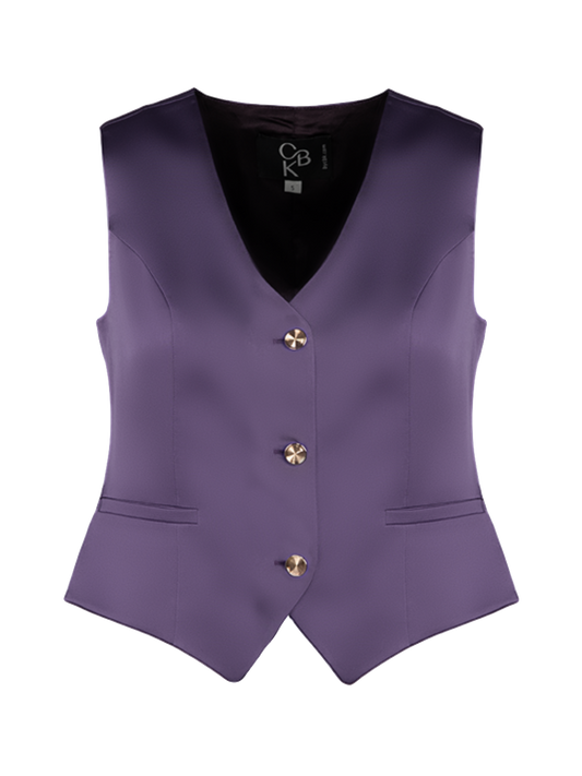 CBK Suits Pixie Satin Vest Deep Lavender