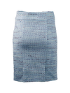 CBK Suits Cartier Zipper Tweed Skirt Ocean Blue