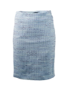 CBK Suits Cartier Zipper Tweed Skirt Ocean Blue