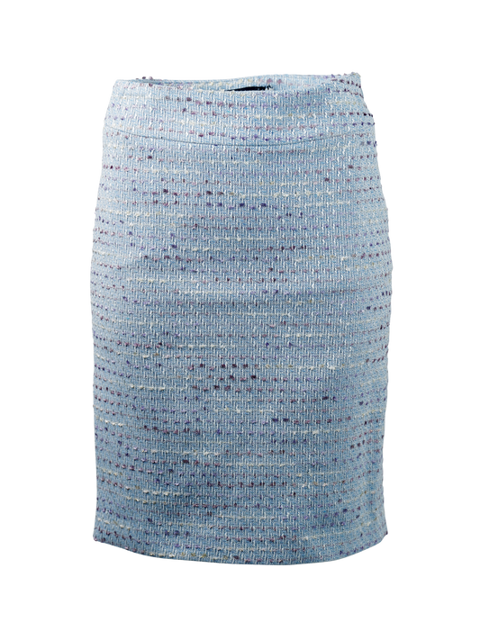 CBK Suits Cartier Zipper Tweed Skirt Ocean Blue