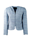 CBK Suits Cartier Zipper Tweed Blazer Ocean Blue