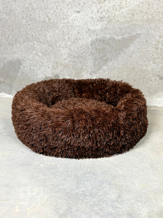 CBK Luxury donut bed with zipper and removable cover chocolate brown