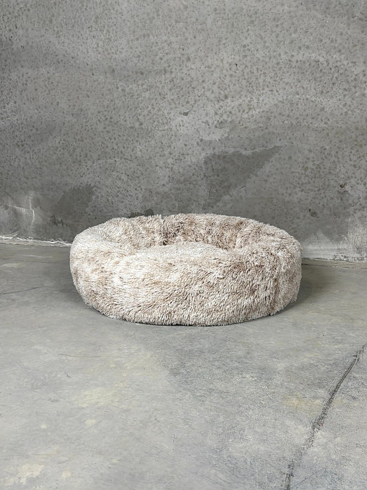CBK Luxury donut bed with zipper and removable cover Brown Heathered