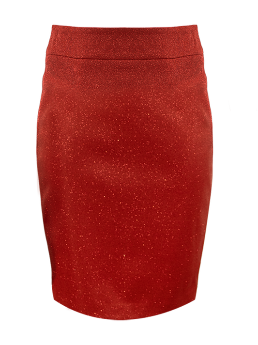 CBK Suits Icy Sparkling Skirt Fiery Red