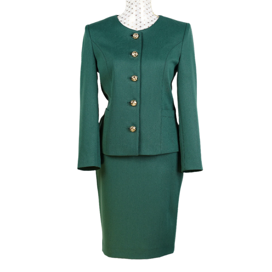 CBK Suits Saraya Classic Skirt - Navy Green