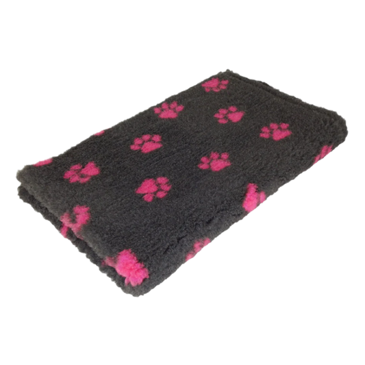 CBK Non-slip vetbed charcoal grey with pink paws