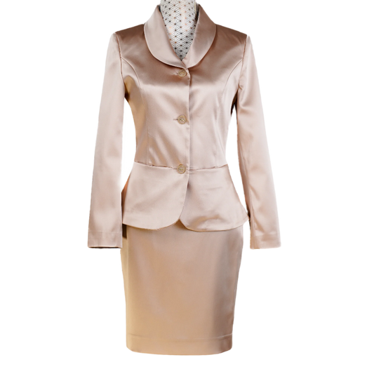 CBK Suits Marco satin blazer dark champagne