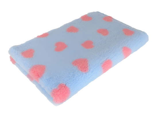 CBK Non-slip vetbed light blue with hearts