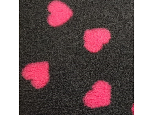 CBK Non-slip vetbed charcoal grey with hearts