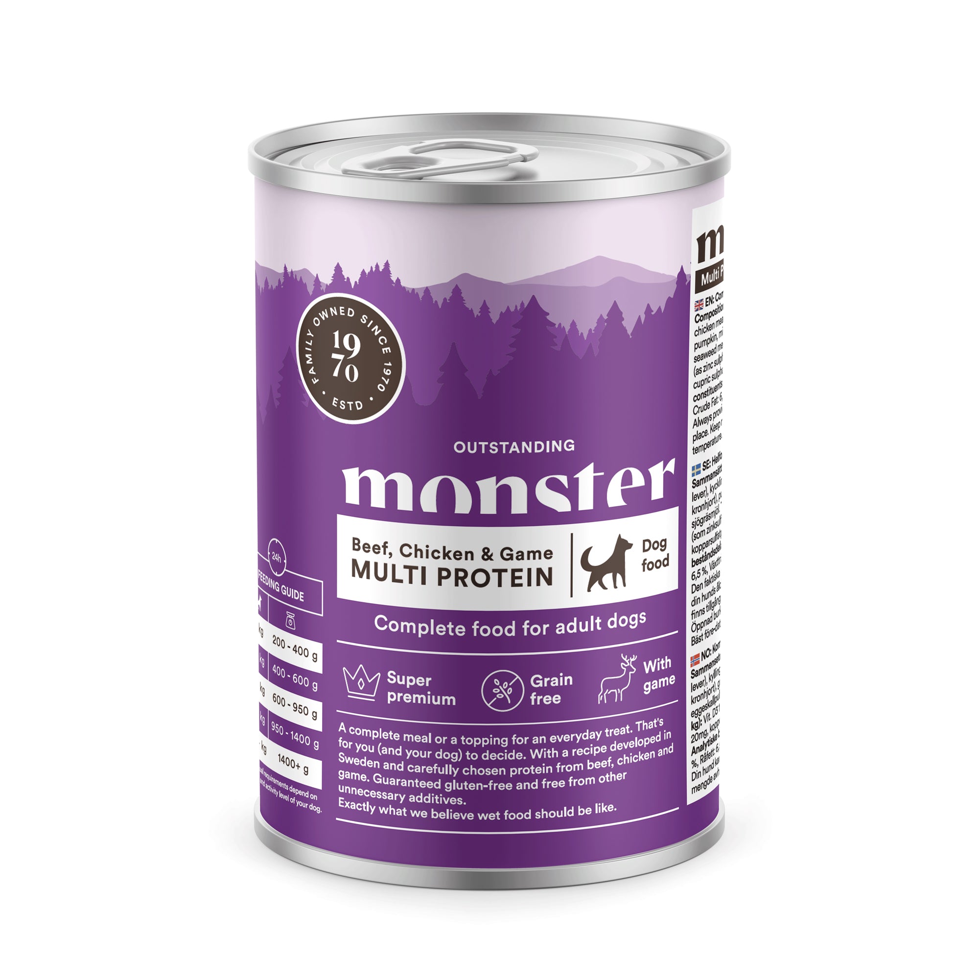 Monster wet food 400 grams Multi Protein Beef, Chicken &amp; Game