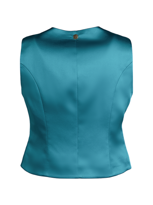CBK Suits Pixie Satin Vest High Sea