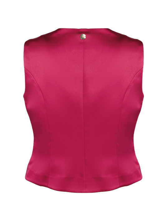 CBK Suits Pixie Satin Vest Peony Ardour