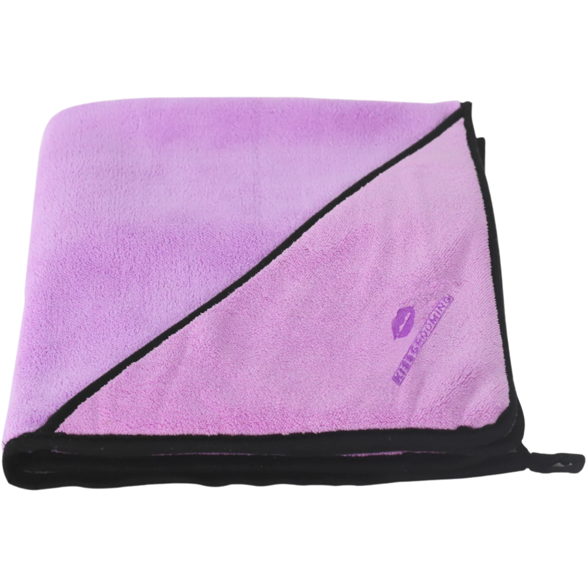 Lilla microfiber håndklæde til hund fra Kiss Grooming. Fås hos GroomUs.