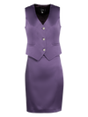 CBK Suits Pixie Satin Vest Deep Lavender