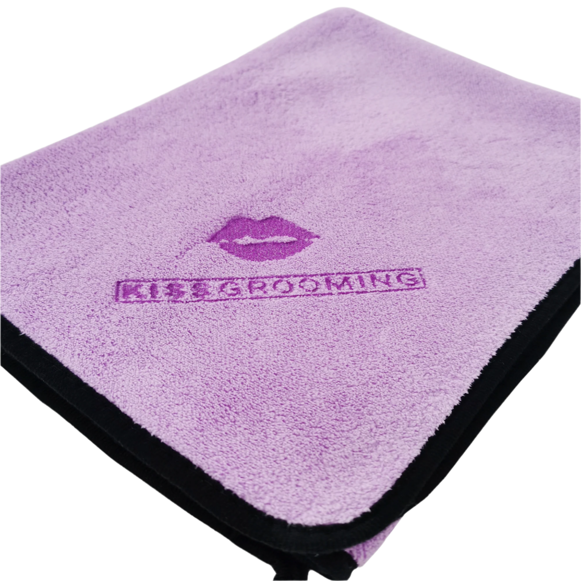 Microfiber håndklæde til hund fra Kiss Grooming i lilla. Fås hos GroomUs.
