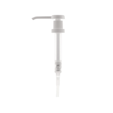 Hvid pumpe til 4 liters flasker fra SO POSH. Fås hos GroomUs.