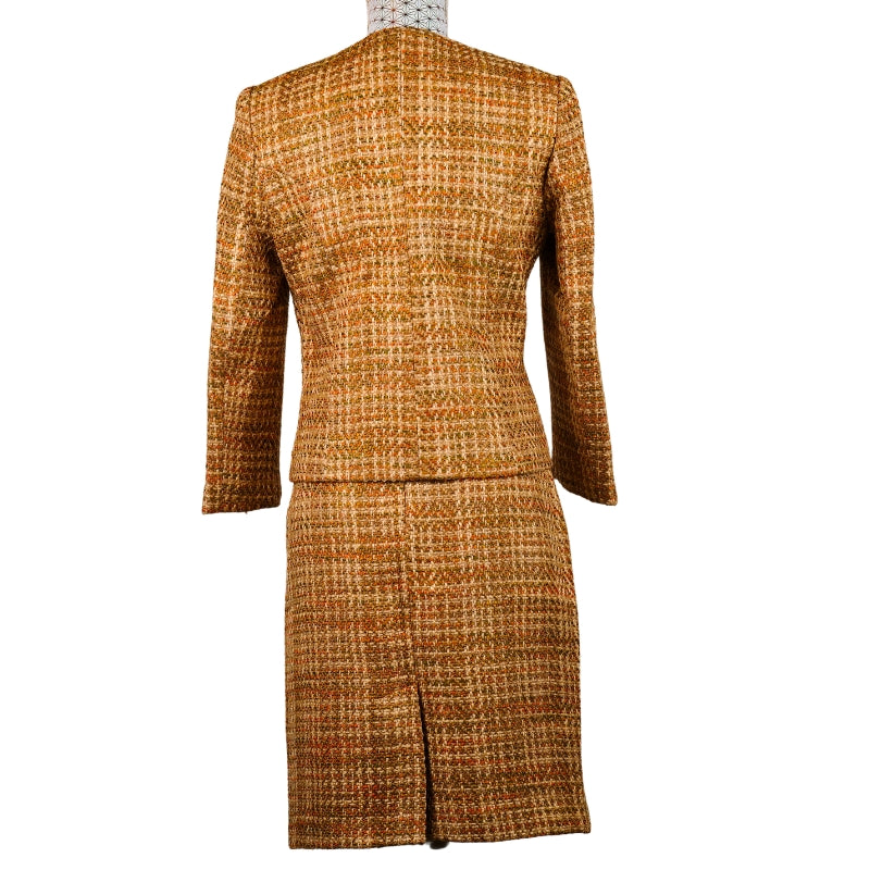 CBK Suit, Alipek Chanel Look Jacket - Multi color Brown/beige/orange