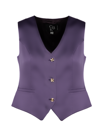 CBK Suits Pixie Satin Vest Deep Lavender