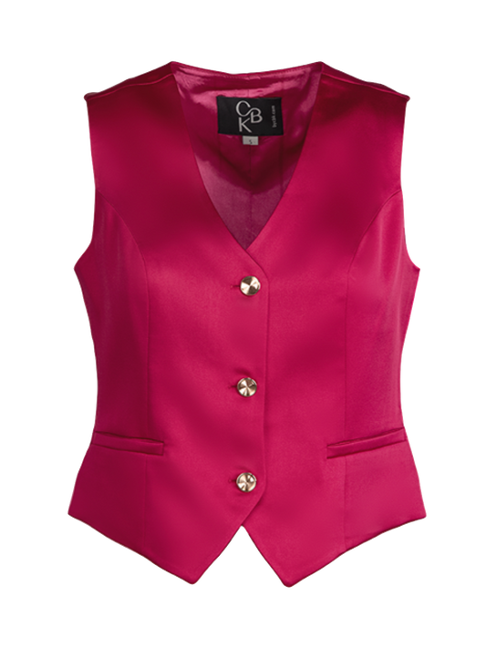 CBK Suits Pixie Satin Vest Peony Ardour