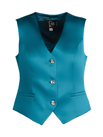 CBK Suits Pixie Satin Vest High Sea