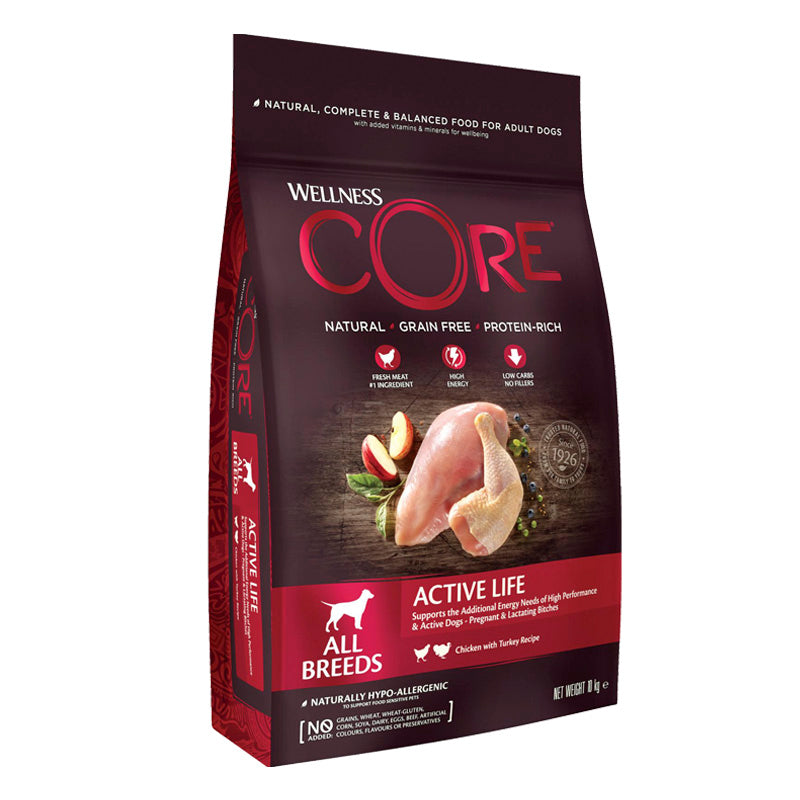 CORE Adult Active Life Alle Rassen, Huhn &amp; Truthahn 16 kg 