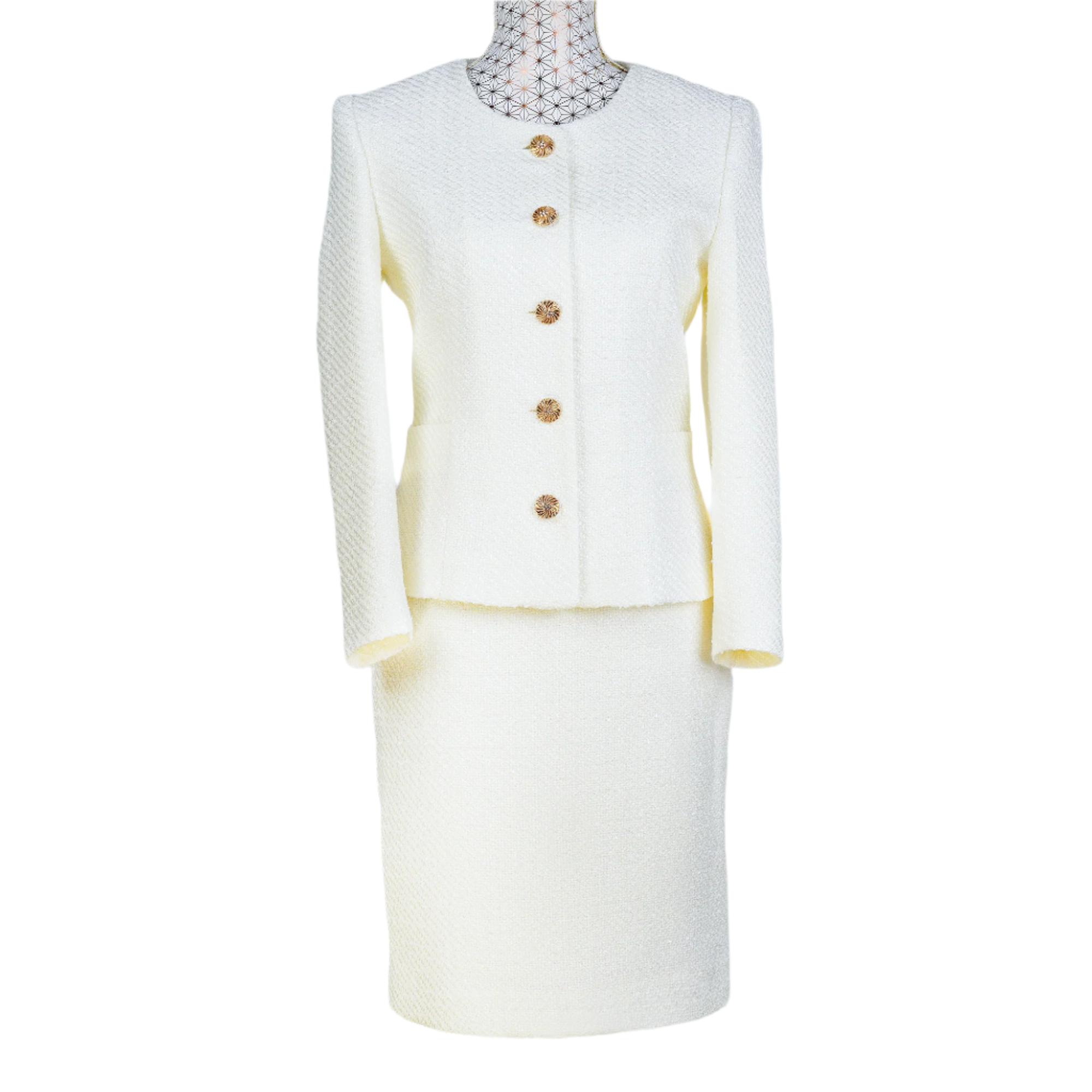 CBK Suits New Tweed Look Skirt - Off White – GroomUs.eu