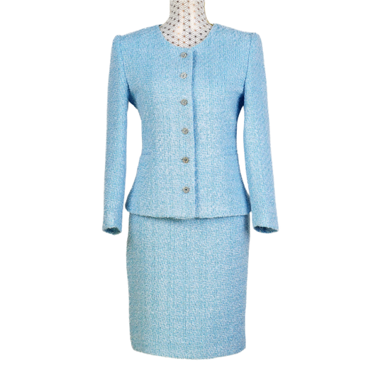 NEW CHANEL LOOK SUIT LIGHT BLUE