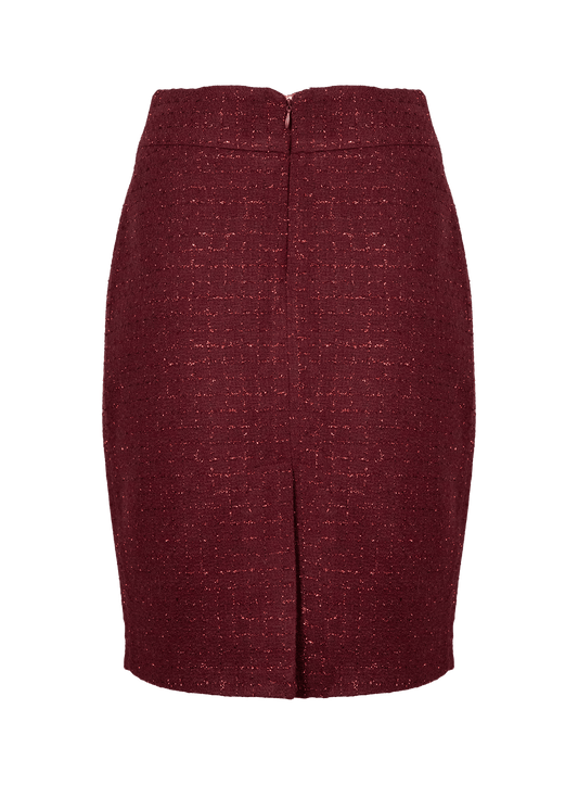 CBK Suits Nouveau Skirt Tweed Sparkle Bordeaux