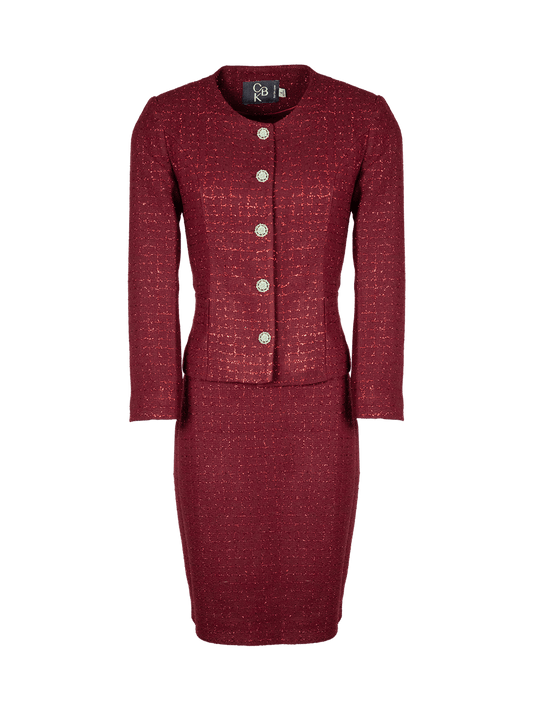 CBK Suits Nouveau Suit Tweed Sparkle Bordeaux