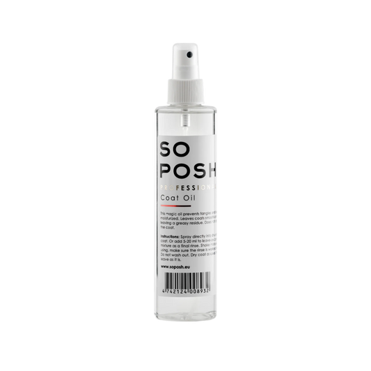 Coat Oil "Secret recipe" fra SO POSH 250 ml. Fås hos GroomUs. 