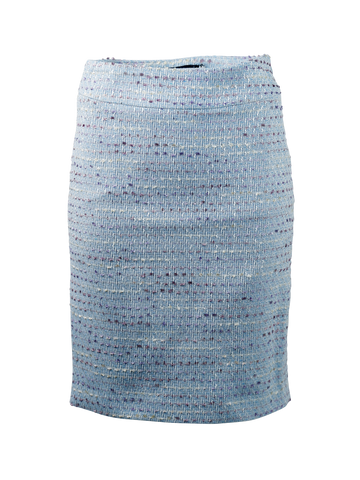 CBK Suits Cartier Zipper Tweed Skirt Ocean Blue