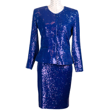 CBK Suit, Erva Sequin Blazer - Blue
