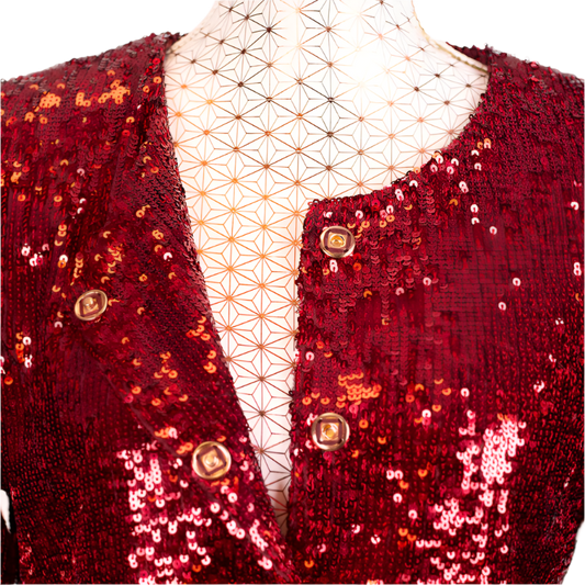 ERVA SEQUIN SUIT BORDEAUX