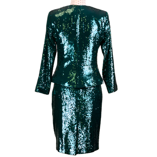 ERVA SEQUIN SUIT GREEN