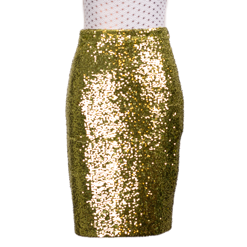 CBK Suit, Erva Sequin Skirt - Lime