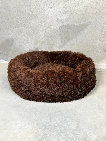 CBK Luxury donut bed with zipper and removable cover chocolate brown