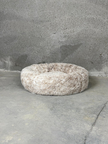 CBK Luxury donut bed with zipper and removable cover Brown Heathered