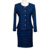 CHANEL LOOK SUIT BLUE EKOSE PATTERN