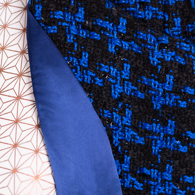 CBK-Anzug, Chanel-Look – blaues Ekose-Muster
