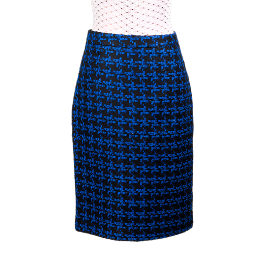 CBK Suit, Chanel Look Skirt - Blue Plaid Pattern