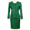 CHANEL LOOK SUIT GREEN EKOSE PATTERN