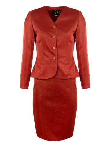 CBK Suits Icy Sparkling Suit Fiery Red