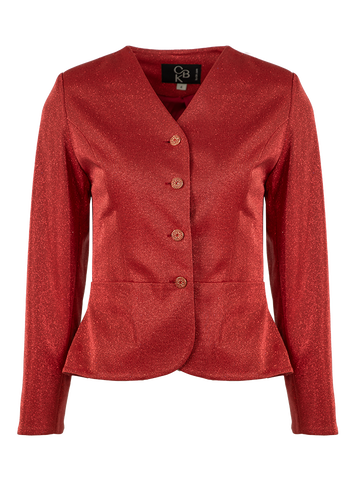 CBK Suits Icy Sparkling Blazer Fiery Red