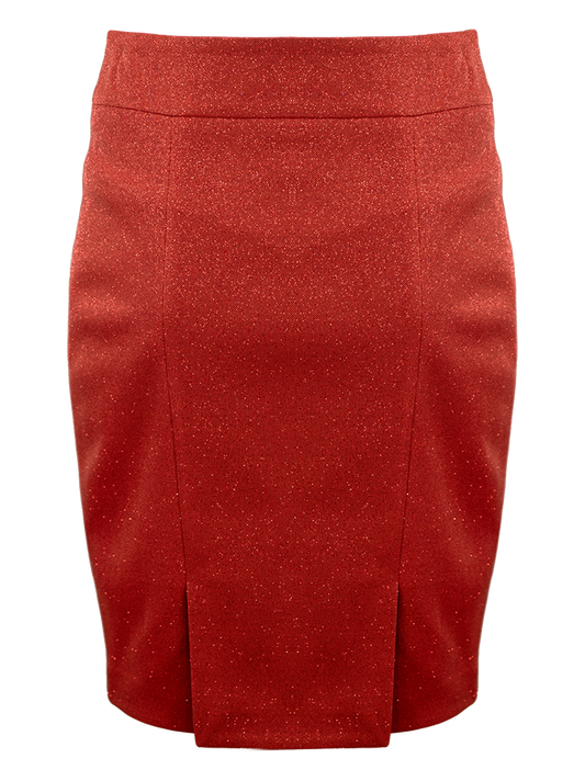 CBK Suits Icy Sparkling Skirt Fiery Red