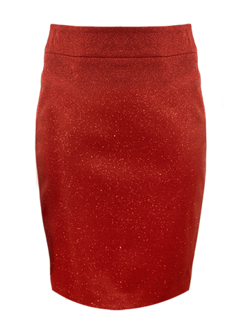 CBK Suits Icy Sparkling Skirt Fiery Red