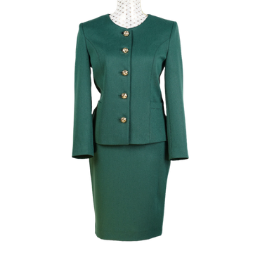 CBK Suits Saraya Classic Skirt - Navy Green