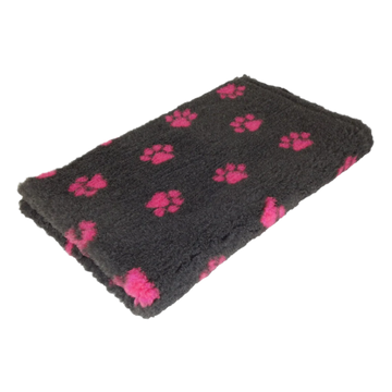 CBK Non-slip vetbed charcoal grey with pink paws