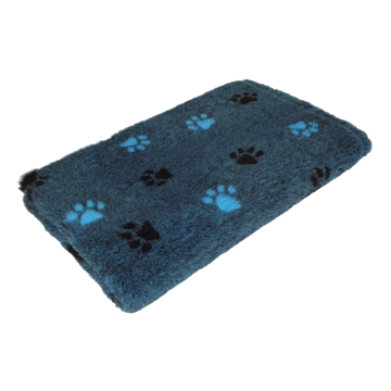 CBK Non-slip vetbed blue heather with 2 colored paws