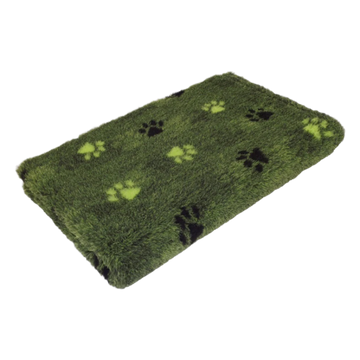 CBK Non-slip vetbed green melange with 2 colored paws